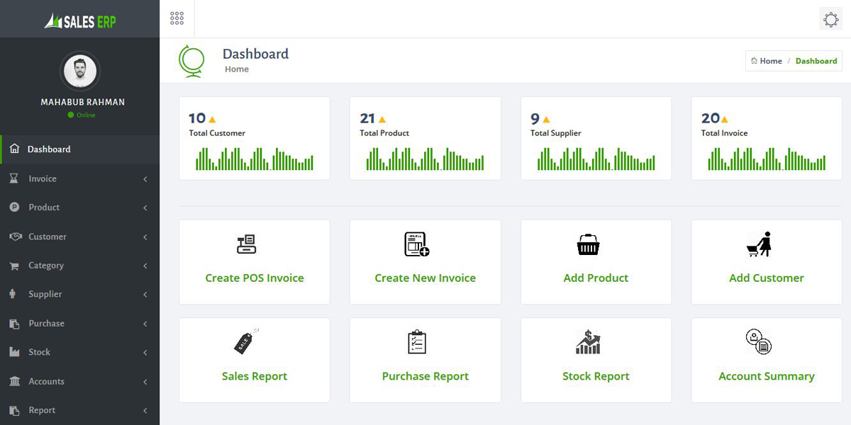 Source code php ERP – Business ERP Solution / Product / Shop / Company Management