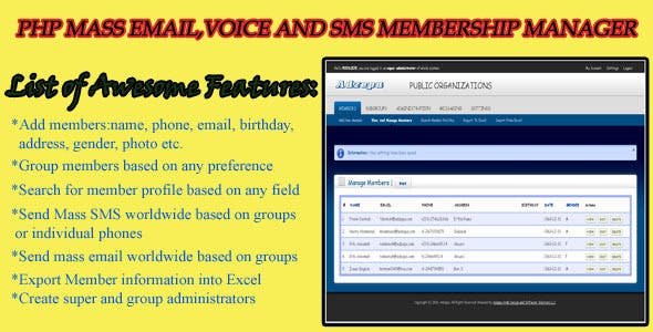 Source code PHP gửi Email hàng loạt - Trình quản lý thành viên & SMS