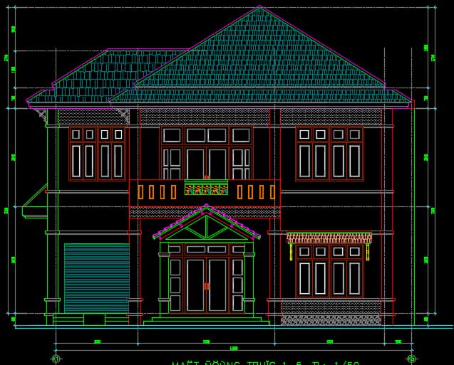 Nhà biệt thự 2 tầng 12x12m kiểu pháp