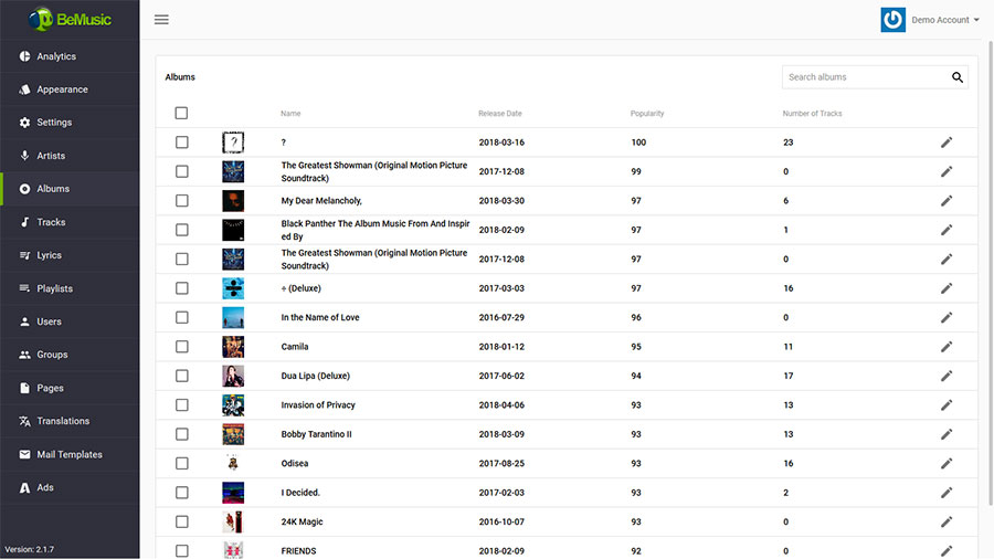 Mã nguồn livestream trực tuyến Music Streaming Engine