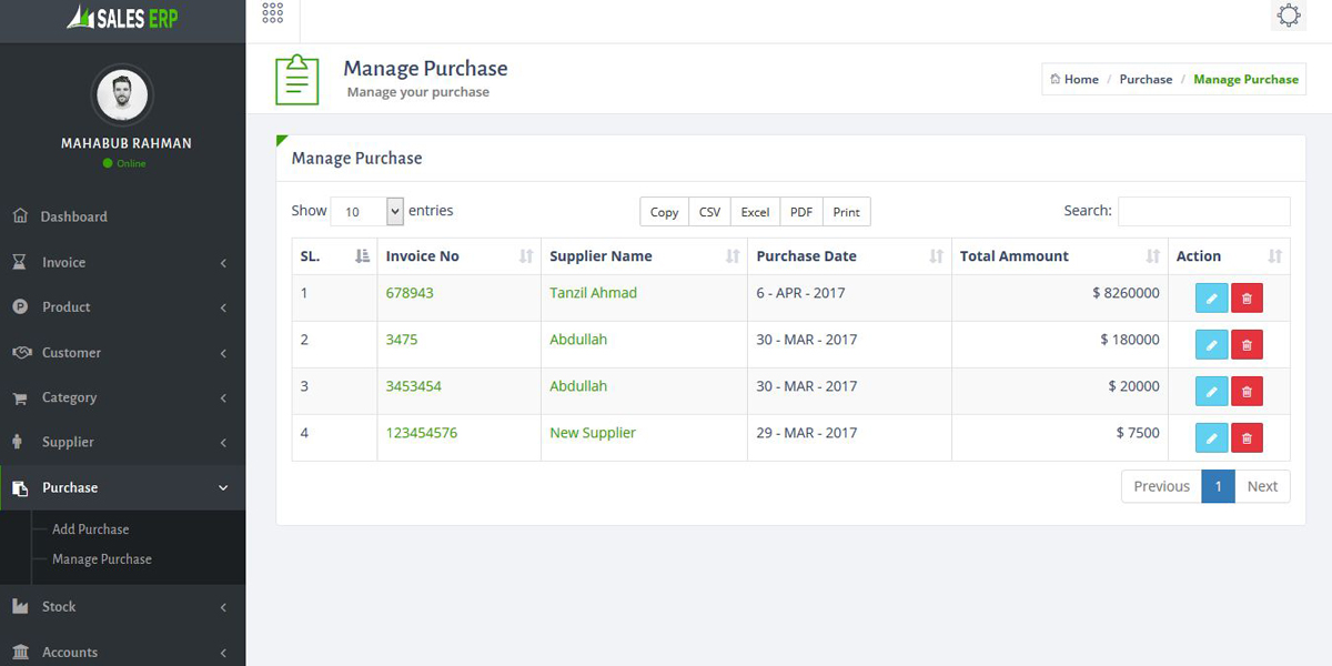Source code php ERP – Business ERP Solution / Product / Shop / Company Management