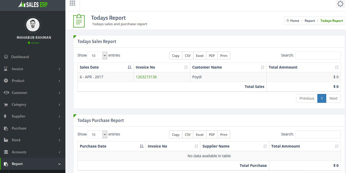 Source code php ERP – Business ERP Solution / Product / Shop / Company Management