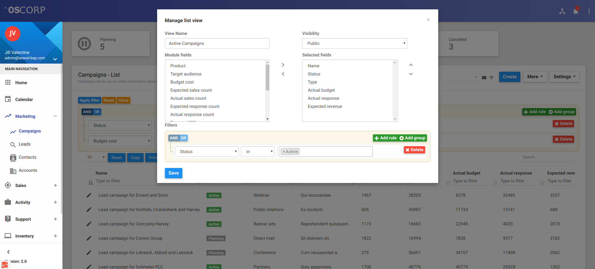 Hệ thống Multi-Company CRM code Laravel