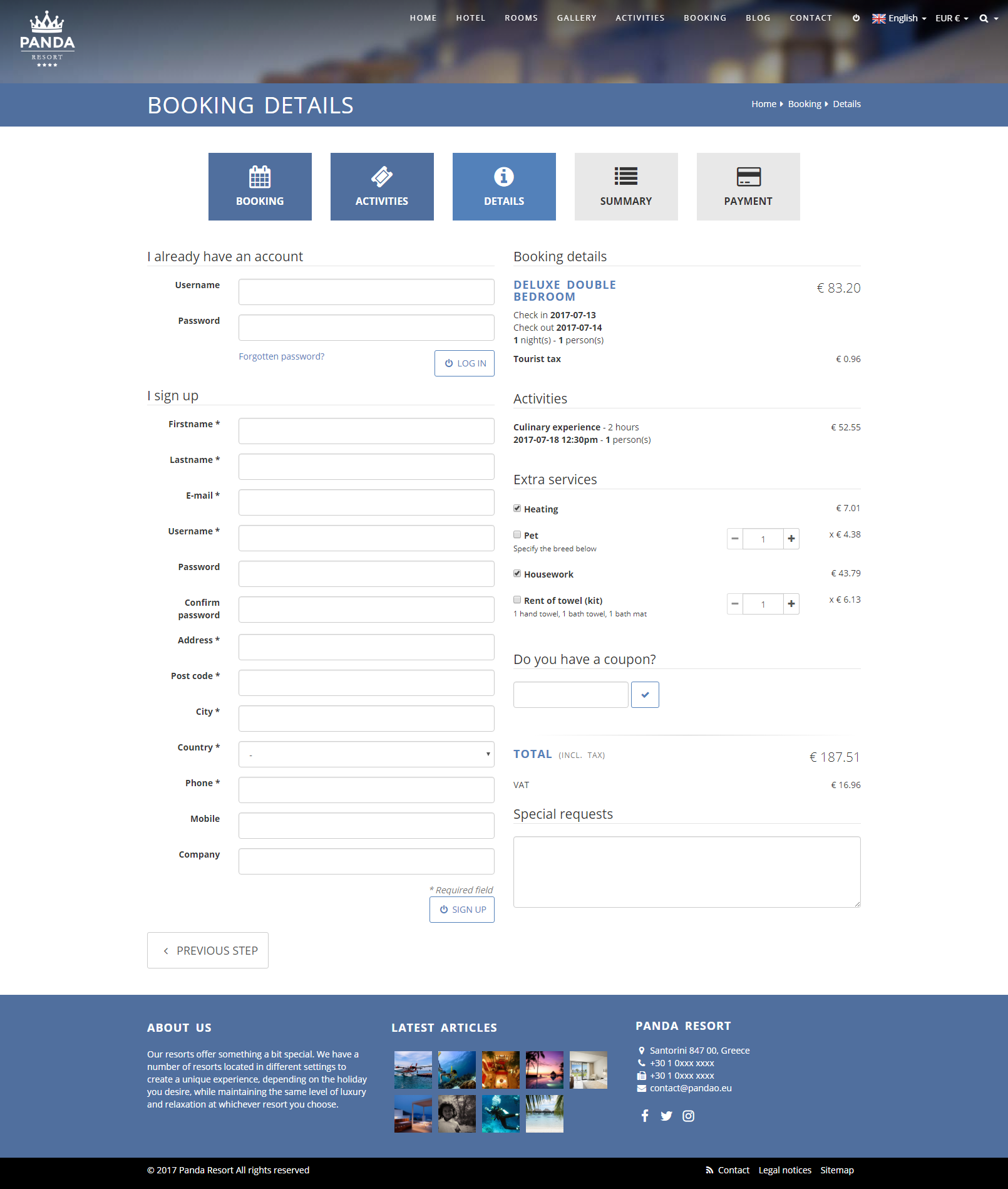 Mã nguồn Panda Resort 7 – CMS for Single Hotel – Booking System