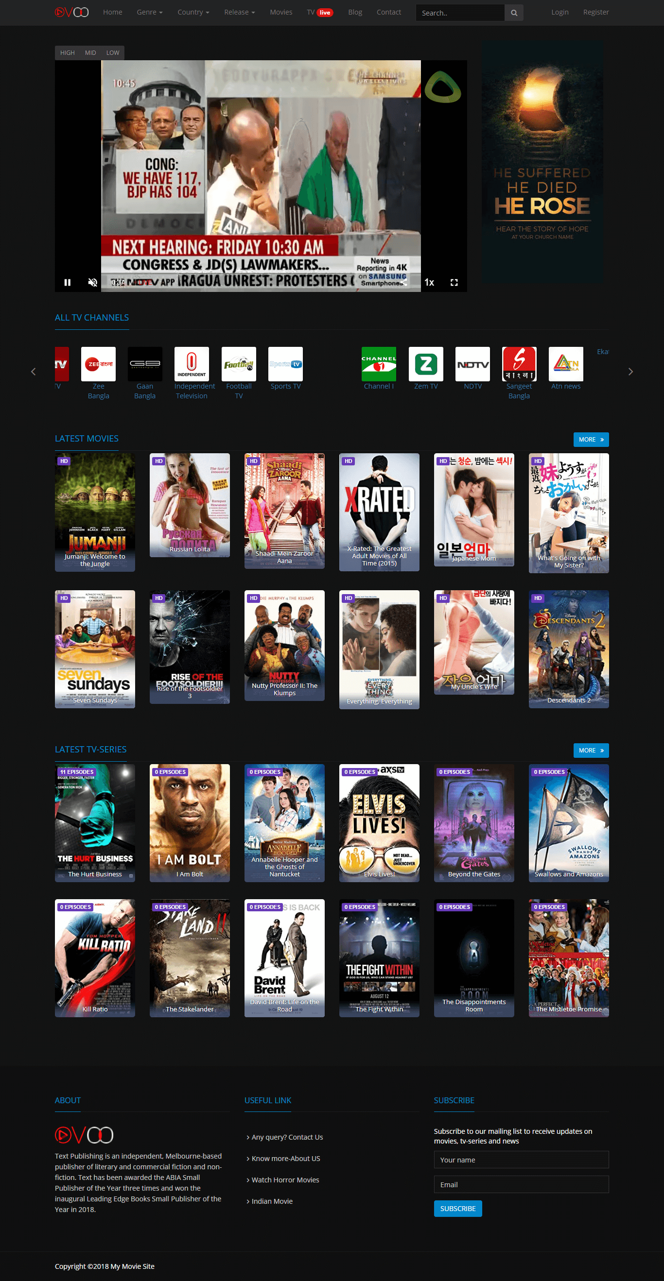 Mã nguồn CMS phát trực tuyến phim và video với TV-Series không giới hạn
