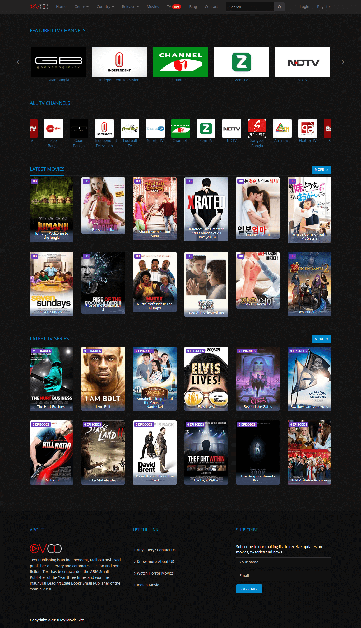 Mã nguồn CMS phát trực tuyến phim và video với TV-Series không giới hạn