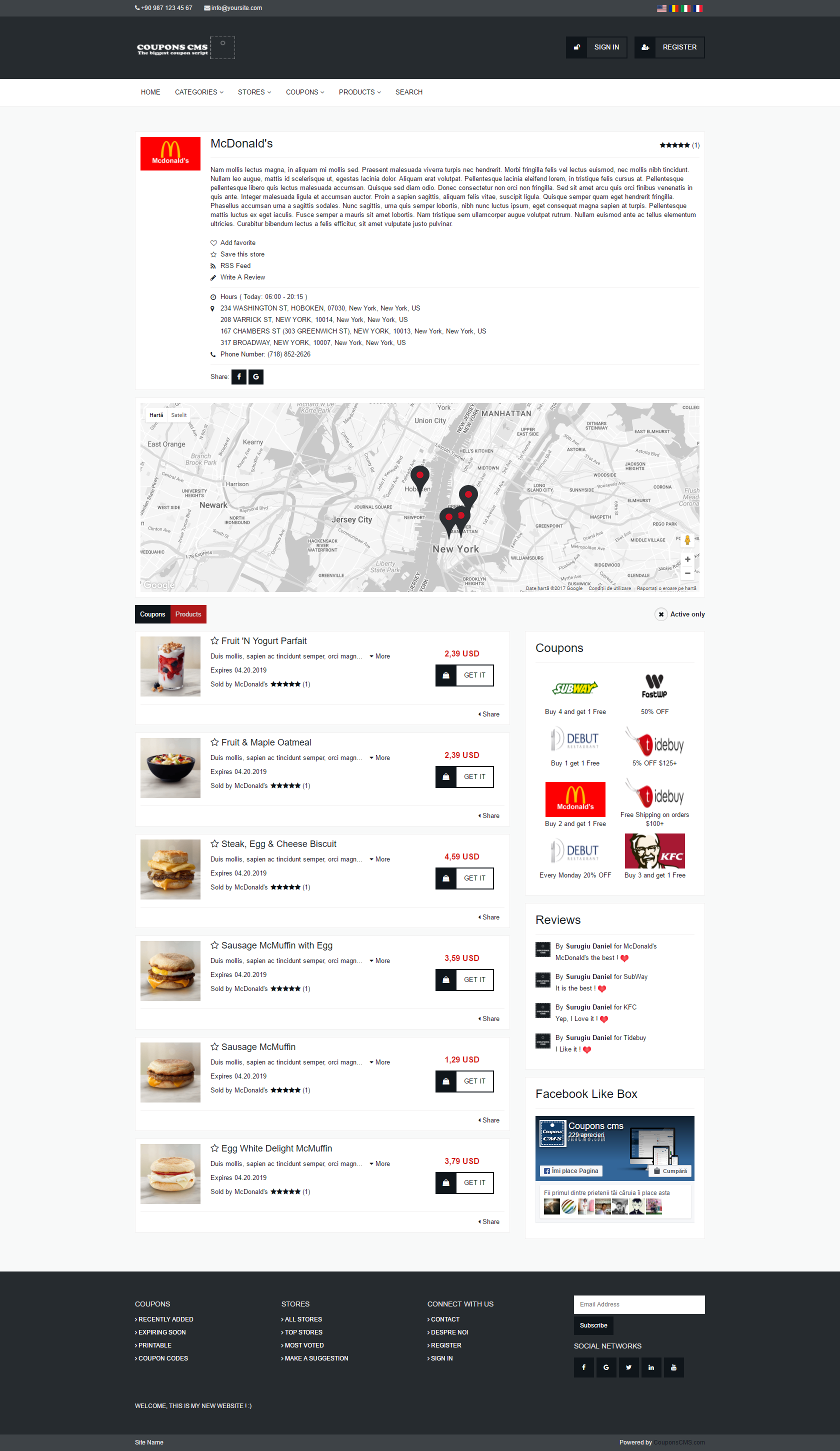 Mã nguồn website Coupons CMS  bán sản phẩm